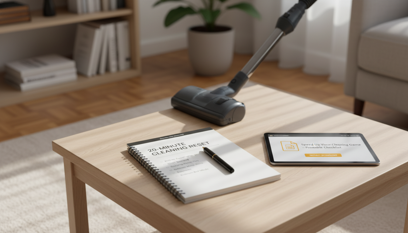 20-Minute Cleaning Reset: Printable Checklist for Busy Days