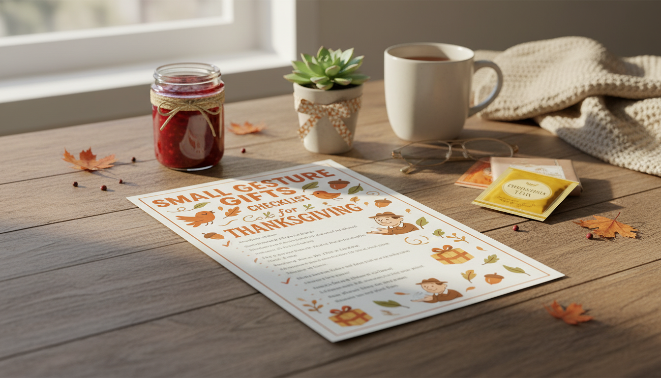 Thanksgiving Small Gesture Gifts: Printable DIY Checklist
